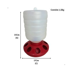 Comedouro Plástico 1,5 kg 8 Furos